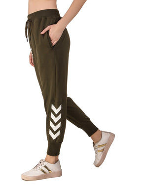 Women's Cotton Slim Fit Joggers Track Pants with 2 Zippered Pockets