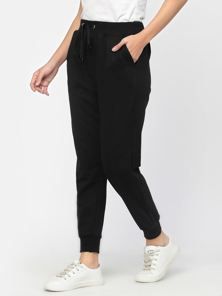 Women's Cotton Regular Fit Joggers Track Pants with 2 Pockets