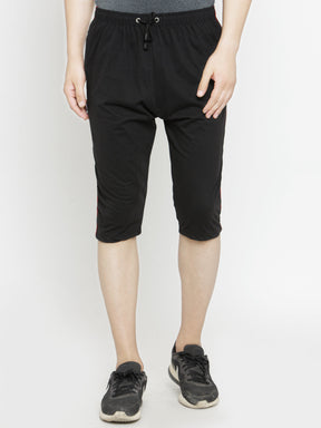 Men's Cotton Three Fourth Capri Shorts With Two Zippered Pockets