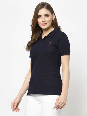 UZARUS Women's Cotton Polo Collar Neck T-Shirt Top