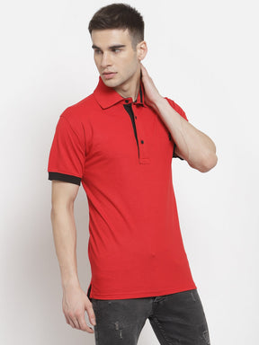 Men's Solid Cotton Regular Fit Polo T-Shirt
