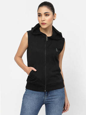 UZARUS Women's Half Sleeves Cotton Anthra Jacket with Hood