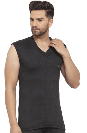 MEN'S SLEEVELESS SOLID V NECK THERMAL TOP