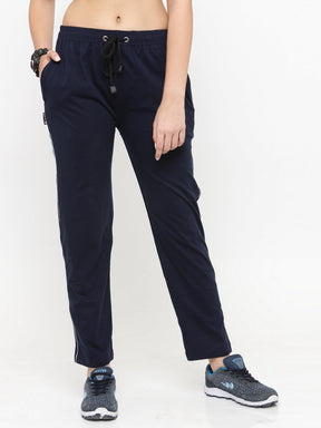 Uzarus Women's Cotton Track Pants With 2 Zippered Pockets