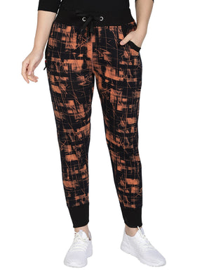 Women's Cotton Slim Fit Joggers Track Pants with 2 Zippered Pockets