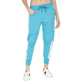 Women's Cotton Slim Fit Joggers Track Pants with 2 Zippered Pockets