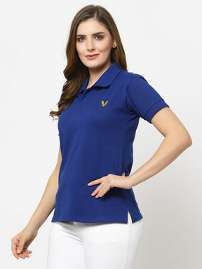 UZARUS Women's Cotton Polo Collar Neck T-Shirt Top