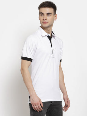 Men's Solid Cotton Regular Fit Polo T-Shirt
