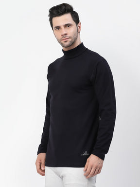 Men's Cotton Solid Full Sleeve Turtle Neck T Shirt for Men