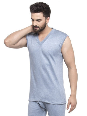 MEN'S SLEEVELESS SOLID V NECK THERMAL TOP