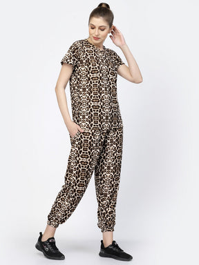 Uzarus Pajama Set for Woman| Animal Print Tie-Dye Night Suit Set| Lounge Wear| Full Pair Set for Women| Outfit for Girls| Nightwear| Tracking| Outdoor Pajama Set