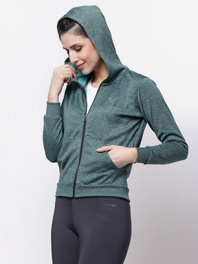 Uzarus Women's Hooded Sports Gym Training Jacket
