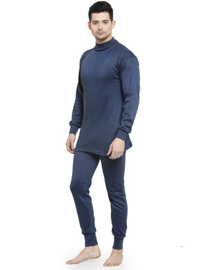 MEN'S SOLID HIGH NECK THERMAL WEAR TOP AND BOTTOM SET