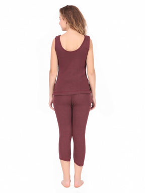 WOMEN'S CUT SLEEVES THERMAL TOP AND BOTTOM SET