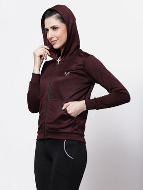 Uzarus Women's Hooded Sports Gym Training Jacket