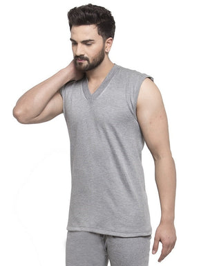 MEN'S SLEEVELESS SOLID V NECK THERMAL TOP