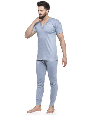 MEN'S HALF SLEEVES THERMAL SET ( V NECK VEST AND TROUSER)