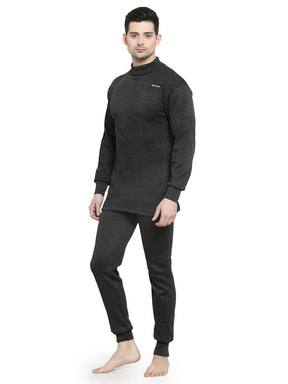 MEN'S SOLID HIGH NECK THERMAL WEAR TOP AND BOTTOM SET