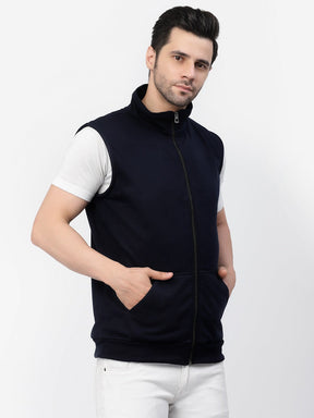 Men's Sleeveless Regular Solid Jacket