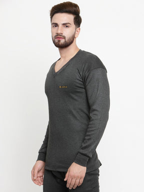 MEN'S SOLID V-NECK THERMAL TOP