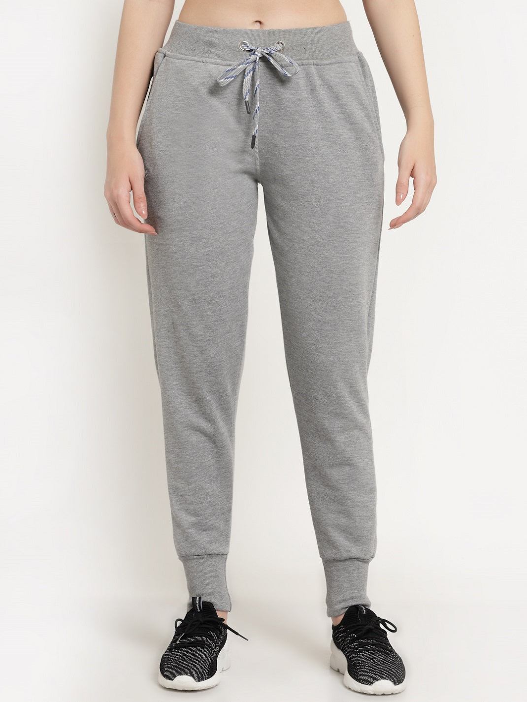 Women's Cotton Regular Fit Joggers Track Pants with Zippered Pocket