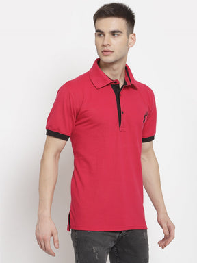 Men's Solid Cotton Regular Fit Polo T-Shirt