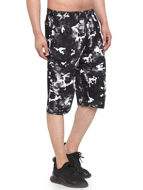 Men's Cotton Three Fourth Capri Shorts With Two Zippered Pockets