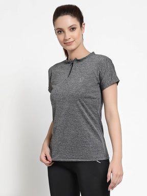 UZARUS Women's Half Sleeves Sports Gym T-Shirt