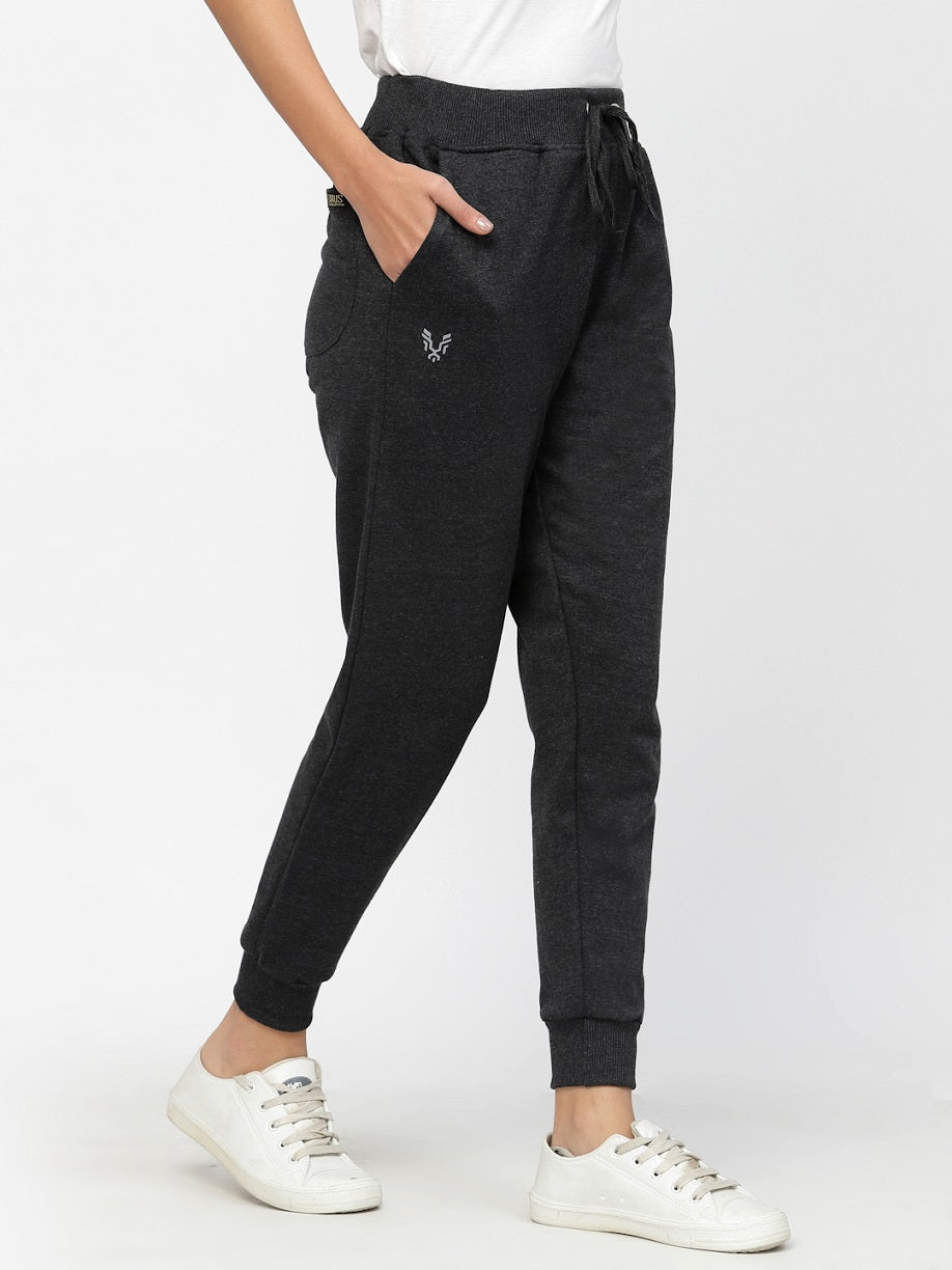Women's Cotton Regular Fit Joggers Track Pants with 2 Pockets