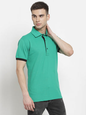Men's Solid Cotton Regular Fit Polo T-Shirt