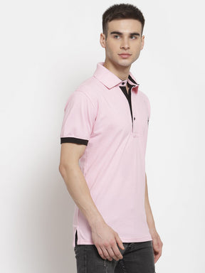 Men's Solid Cotton Regular Fit Polo T-Shirt