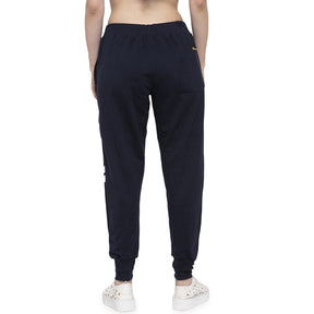 Women's Cotton Slim Fit Joggers Track Pants with 2 Zippered Pockets