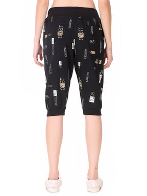 Women's Cotton Three Fourth Capri Shorts With Two Zippered Pockets