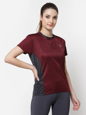 UZARUS Women's Regular Fit Yoga Jogging Running Top Sports Gym T-Shirt