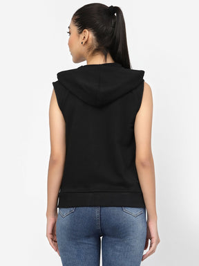 UZARUS Women's Half Sleeves Cotton Anthra Jacket with Hood