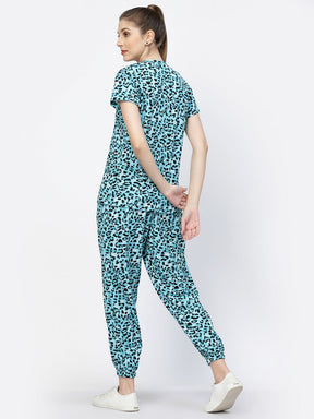 Uzarus Pajama Set for Woman| Animal Print Tie-Dye Night Suit Set| Lounge Wear| Full Pair Set for Women| Outfit for Girls| Nightwear| Tracking| Outdoor Pajama Set