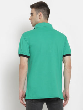 Men's Solid Cotton Regular Fit Polo T-Shirt