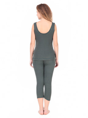 WOMEN'S CUT SLEEVES THERMAL TOP AND BOTTOM SET