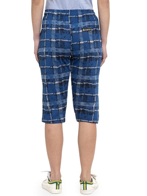 Women's Cotton Three Fourth Capri Shorts With Two Zippered Pockets