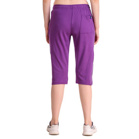Women's Cotton Three Fourth Capri Shorts With Two Zippered Pockets