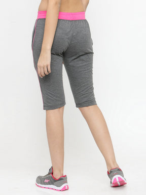 Women's Cotton Three Fourth Capri Shorts With Two Zippered Pockets