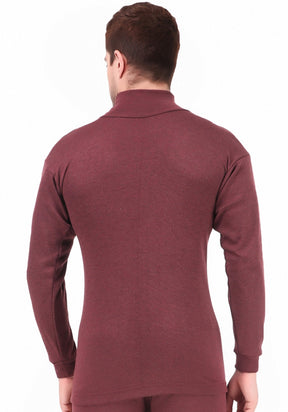 MEN'S SOLID HIGH NECK THERMAL WEAR TOP
