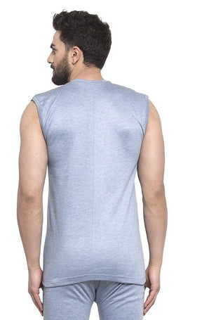 MEN'S SLEEVELESS SOLID ROUND NECK THERMAL TOP