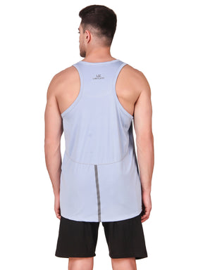 Men's Stretchable Printed Gym Vest Regular Fit Tank Sleeveless T-Shirt