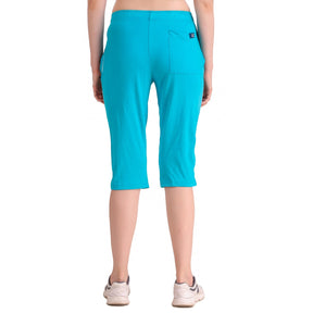 Women's Cotton Three Fourth Capri Shorts With Two Zippered Pockets
