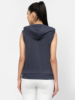 UZARUS Women's Half Sleeves Cotton Anthra Jacket with Hood