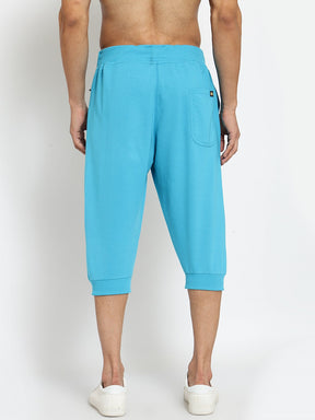 Men's Cotton Three Fourth Capri Shorts With Two Zippered Pockets