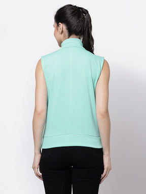 UZARUS Women's Half Sleeves Cotton Fleece Premium Jacket