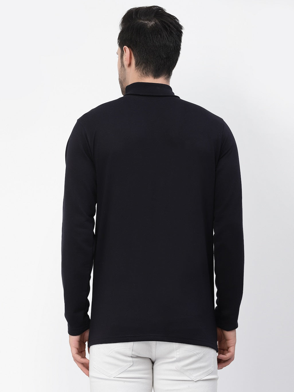 Men's Cotton Solid Full Sleeve Turtle Neck T Shirt for Men