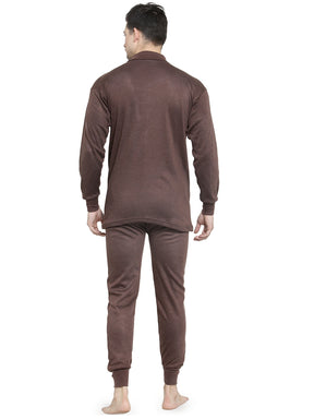 MEN'S SOLID HIGH NECK THERMAL WEAR TOP AND BOTTOM SET
